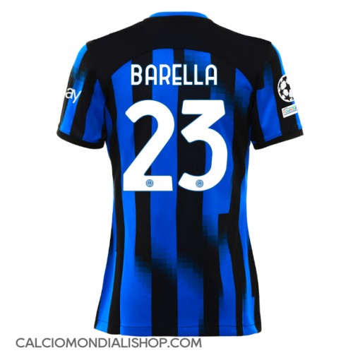 Maglie da calcio Inter Milan Nicolo Barella #23 Prima Maglia Femminile 2023-24 Manica Corta